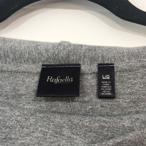 Rafaella Women s Silver Heather 3/4 Sleeve Cotton Blend Scoop Neck Sweater L - Picture 3 of 7